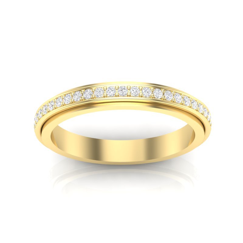 14k Gold Channel Set Diamond Stackable Ring Wedding Band Ring ABB-136-D  - Abtin & Co.