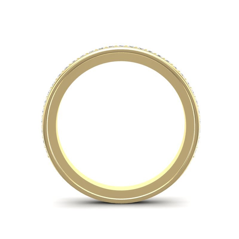 14k Gold Channel Set Diamond Stackable Ring Wedding Band Ring ABB-136-D  - Abtin & Co.