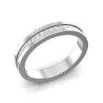 14k Gold Channel Set Diamond Stackable Ring Wedding Band Ring ABB-131-D  - Abtin & Co.