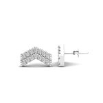 14K Gold Chevron Diamond Stud Earrings Earring   - Abtin & Co.