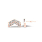 14K Gold Chevron Diamond Stud Earrings Earring   - Abtin & Co.