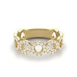 14k Gold Circle Shape Diamond Stackable Ring Ring ABB-154-D  - Abtin & Co.