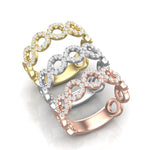 14k Gold Circle Shape Diamond Stackable Ring Ring ABB-154-D  - Abtin & Co.