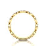 14k Gold Circle Shape Diamond Stackable Ring Ring ABB-154-D  - Abtin & Co.