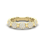 14k Gold Cluster Circular Mount Diamond Stackable Ring Wedding Band Ring ABB-191-D  - Abtin & Co.