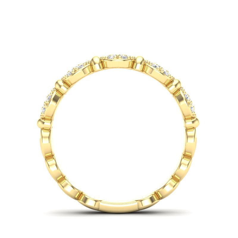 14k Gold Cluster Circular Mount Diamond Stackable Ring Wedding Band Ring ABB-191-D  - Abtin & Co.