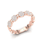 14k Gold Cluster Circular Mount Diamond Stackable Ring Wedding Band Ring ABB-191-D  - Abtin & Co.