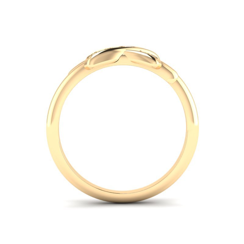 14k Gold Crossover Diamond Ring Ring ABB-221-D  - Abtin & Co.