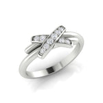 14k Gold Crossover Diamond Ring Ring ABB-221-D  - Abtin & Co.