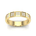14k Gold Cube Diamond Band Ring Ring ABB-108-D  - Abtin & Co.