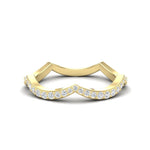 14k Gold Curved Diamond Stackable Ring Wedding Band Ring ABB-191-D  - Abtin & Co.
