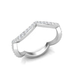14k Gold Curved Diamond Stackable Ring Wedding Band Ring ABB-191-D  - Abtin & Co.
