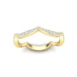 14k Gold Curved Diamond Stackable Ring Wedding Band Ring ABB-191-D  - Abtin & Co.