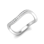 14k Gold Curved Diamond Stackable Ring Wedding Band Ring ABB-150-D  - Abtin & Co.