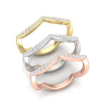 14k Gold Curved Diamond Stackable Ring Wedding Band Ring ABB-191-D  - Abtin & Co.