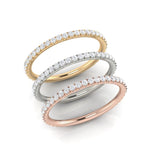14k Gold Delicate Diamond Stackable Ring Wedding Band Ring ABB-211.2-D  - Abtin & Co.