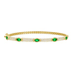 14K Gold Diamond and Emerald Bangle Bangle ABA-18Y-EMD  - Abtin & Co.
