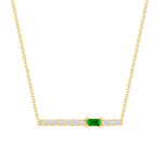 14K Gold Diamond and Emerald Bar Pendant Pendant ABP-183/2V1-EMD  - Abtin & Co.