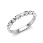 14k Gold Diamond Art Deco Square Marquise Stackable Ring/Wedding Band Ring ABB-200-D  - Abtin & Co.