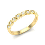 14k Gold Diamond Art Deco Square Marquise Stackable Ring/Wedding Band Ring ABB-200-D  - Abtin & Co.