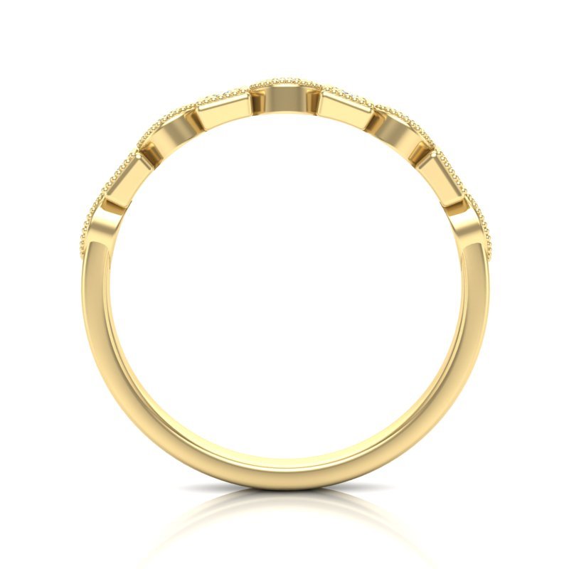 14k Gold Diamond Art Deco Square Marquise Stackable Ring/Wedding Band Ring ABB-200-D  - Abtin & Co.