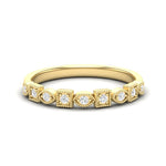 14k Gold Diamond Art Deco Square Marquise Stackable Ring/Wedding Band Ring ABB-200-D  - Abtin & Co.
