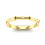 14k Gold Diamond Bamboo Ring Wedding Band Ring ABB-180-D  - Abtin & Co.