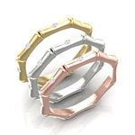 14k Gold Diamond Bamboo Ring Wedding Band Ring ABB-180-D  - Abtin & Co.