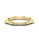 14k Gold Diamond Bamboo Ring Wedding Band Ring ABB-180-D  - Abtin & Co.