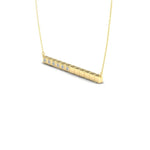 14K Gold Diamond Bar Pendant Pendant ABP-128-D  - Abtin & Co.