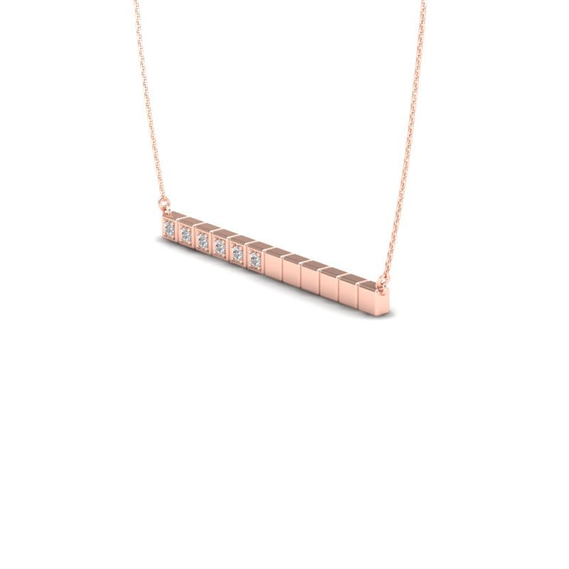 14K Gold Diamond Bar Pendant Pendant ABP-128-D  - Abtin & Co.