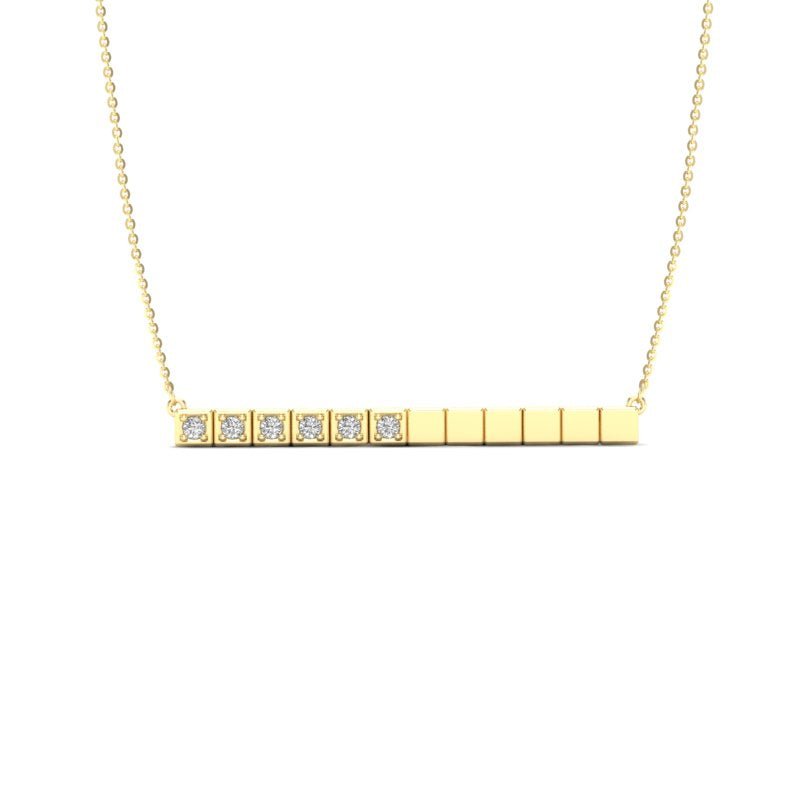 14K Gold Diamond Bar Pendant Pendant ABP-128-D  - Abtin & Co.