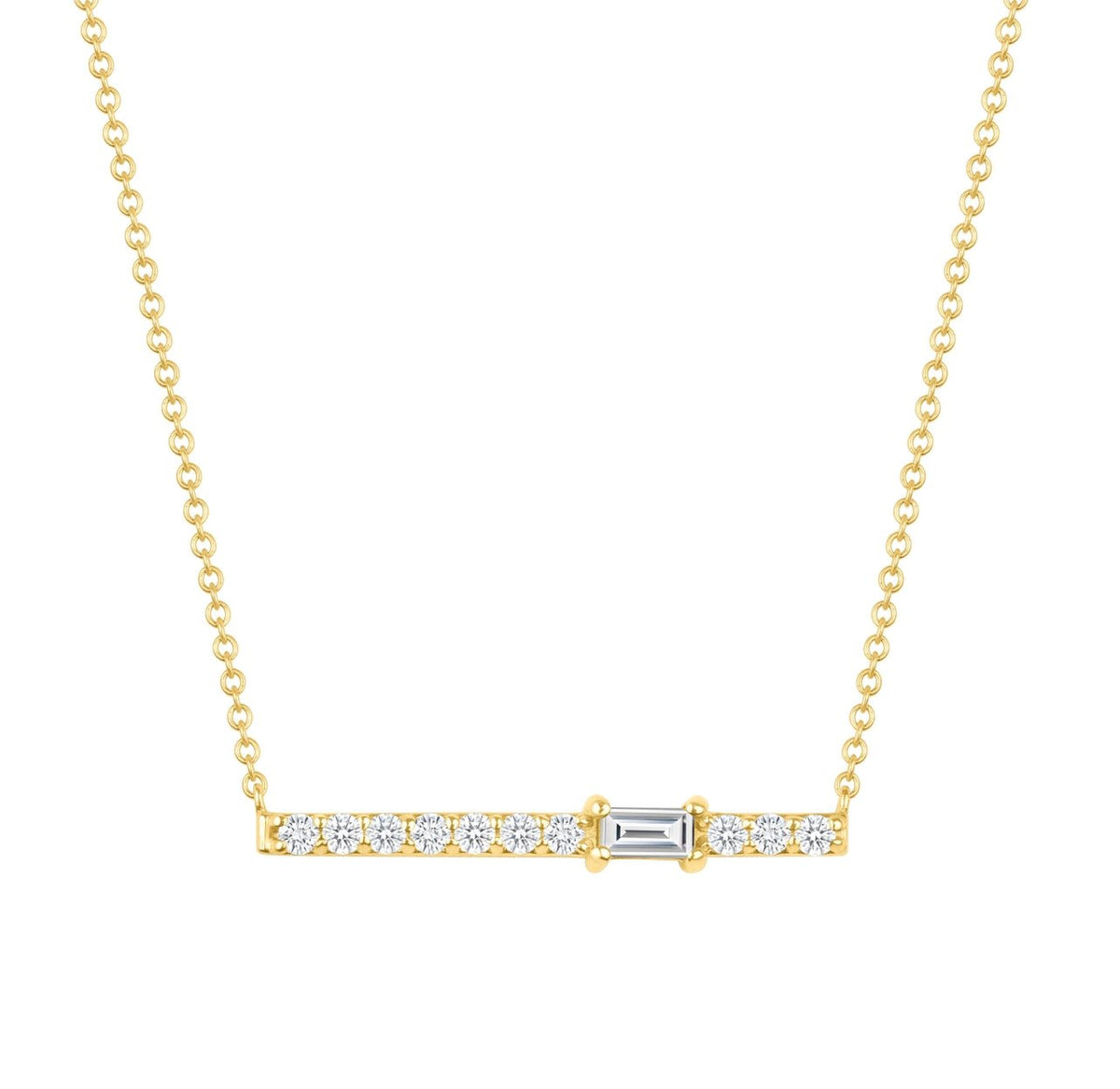 14K Gold Diamond Bar Pendant Pendant ABE_183/2_D-2  - Abtin & Co.