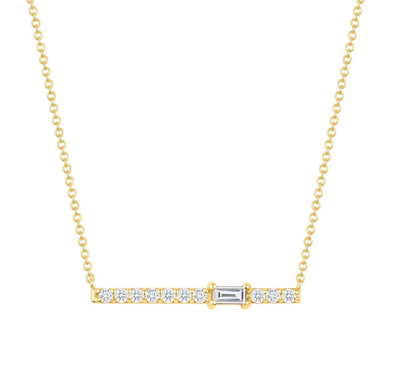 14K Gold Diamond Bar Pendant Pendant ABE_183/2_D-2  - Abtin & Co.