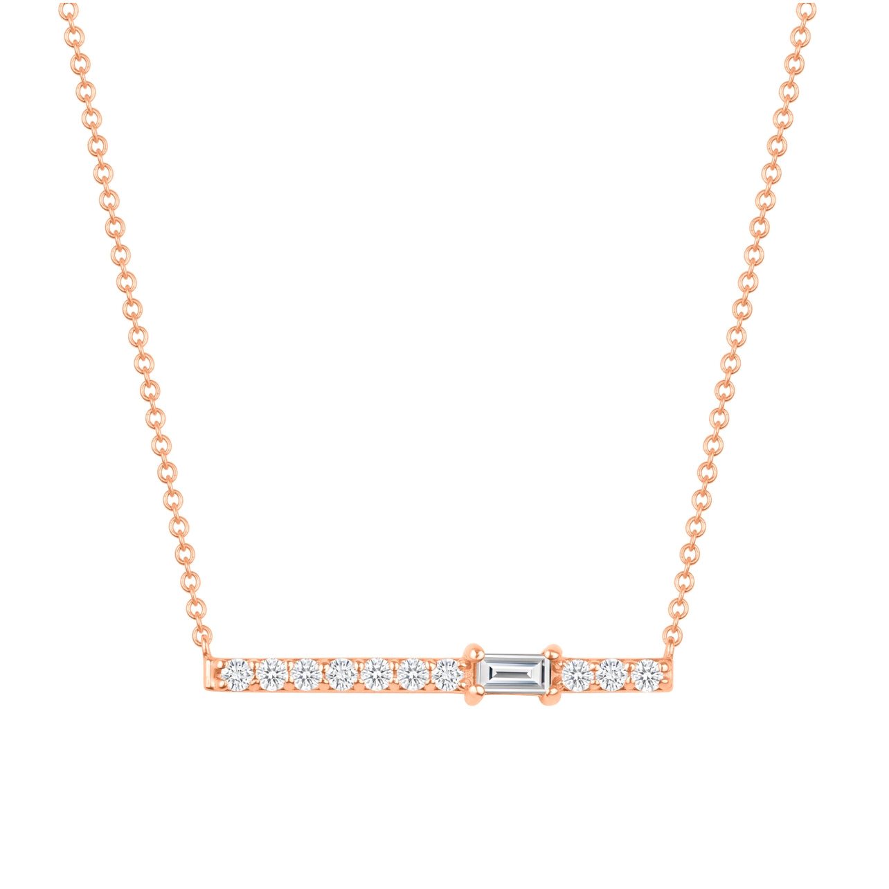 14K Gold Diamond Bar Pendant Pendant ABE_183/2_D-3  - Abtin & Co.