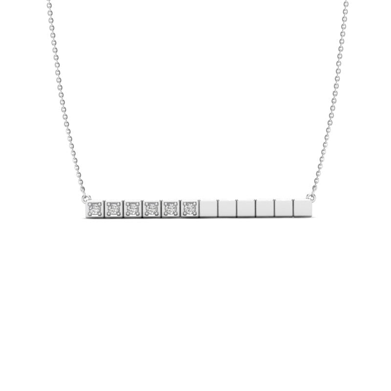 14K Gold Diamond Bar Pendant Pendant ABP-128-D  - Abtin & Co.