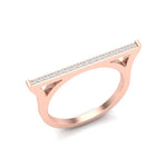 14k Gold Diamond Bar Ring Band Ring ABB-153-D  - Abtin & Co.