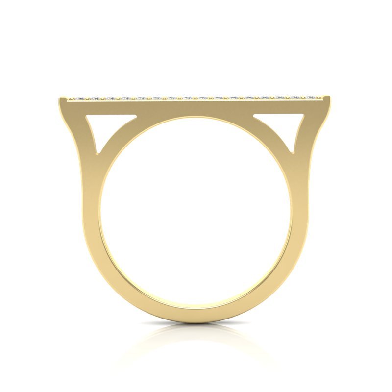 14k Gold Diamond Bar Ring Band Ring ABB-153-D  - Abtin & Co.