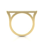 14k Gold Diamond Bar Ring Band Ring ABB-153-D  - Abtin & Co.