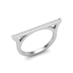 14k Gold Diamond Bar Ring Band Ring ABB-153-D  - Abtin & Co.