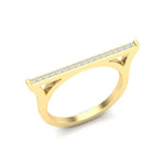 14k Gold Diamond Bar Ring Band Ring ABB-153-D  - Abtin & Co.