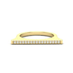 14k Gold Diamond Bar Ring Stacking Band Ring   - Abtin & Co.