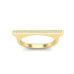 14k Gold Diamond Bar Ring Stacking Band Ring   - Abtin & Co.