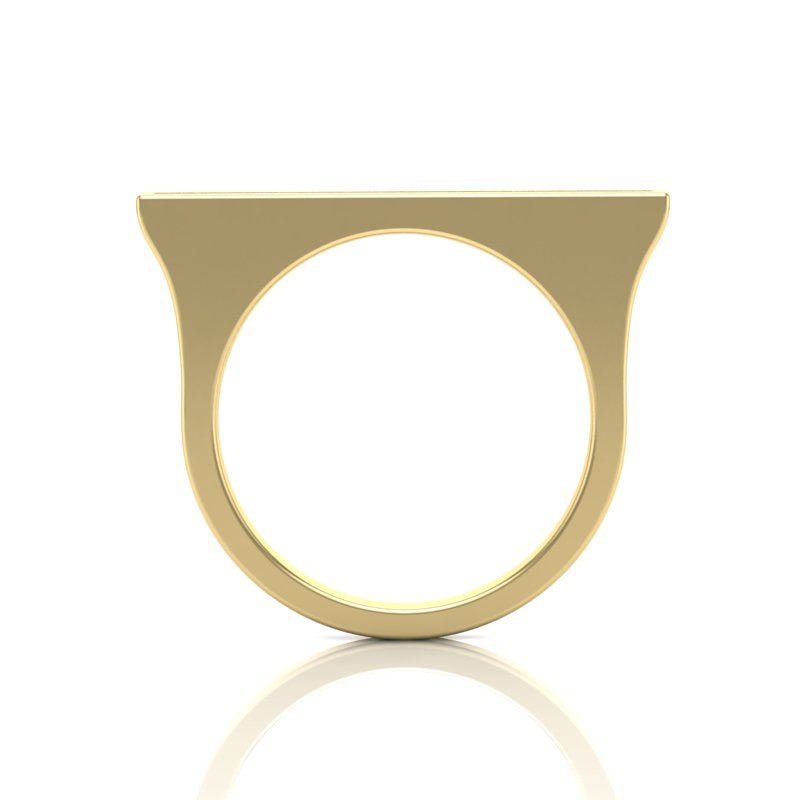 14k Gold Diamond Bar Ring Stacking Band Ring   - Abtin & Co.