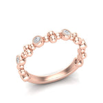 14k Gold Diamond Beaded Milgrain Bezel Stackable Ring Wedding Band Ring ABB-197-D  - Abtin & Co.