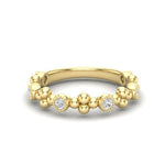 14k Gold Diamond Beaded Milgrain Bezel Stackable Ring Wedding Band Ring ABB-196-D  - Abtin & Co.