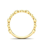 14k Gold Diamond Beaded Milgrain Bezel Stackable Ring Wedding Band Ring ABB-196-D  - Abtin & Co.