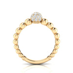 14k Gold Diamond Beaded Stackable Ring Wedding Band Ring ABB-209.1-D  - Abtin & Co.