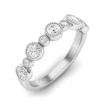 14k Gold Diamond Bezel-set Stackable Ring Wedding Band Ring ABB-104.1-D  - Abtin & Co.