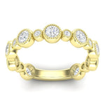 14k Gold Diamond Bezel-set Stackable Wedding Band Ring ABB-104.2-D GGDB-104.2-D - Abtin & Co.